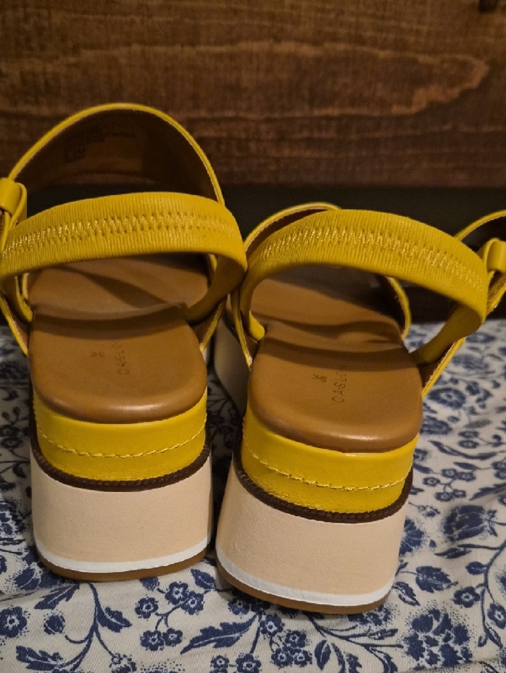 CASLON Briana Mustard Yellow  Platform Sandal with Adjustable Straps NWT - Picture 4 of 5